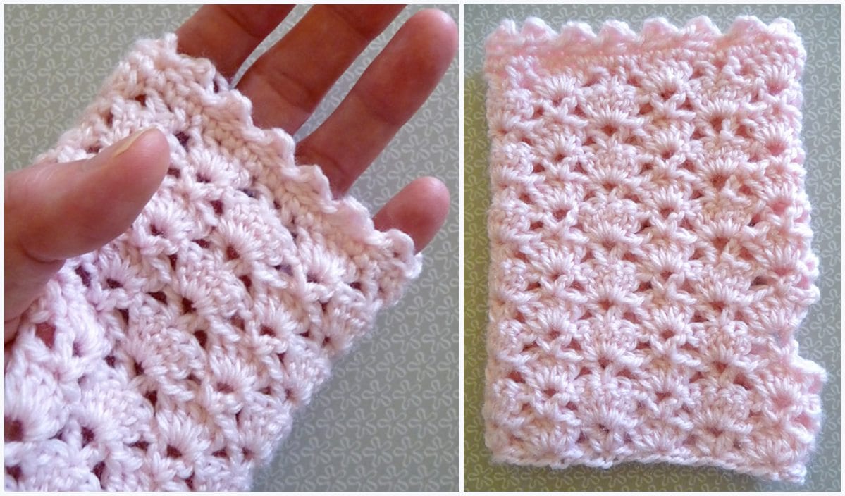 Lace Fingerless Mitts Free Crochet Pattern