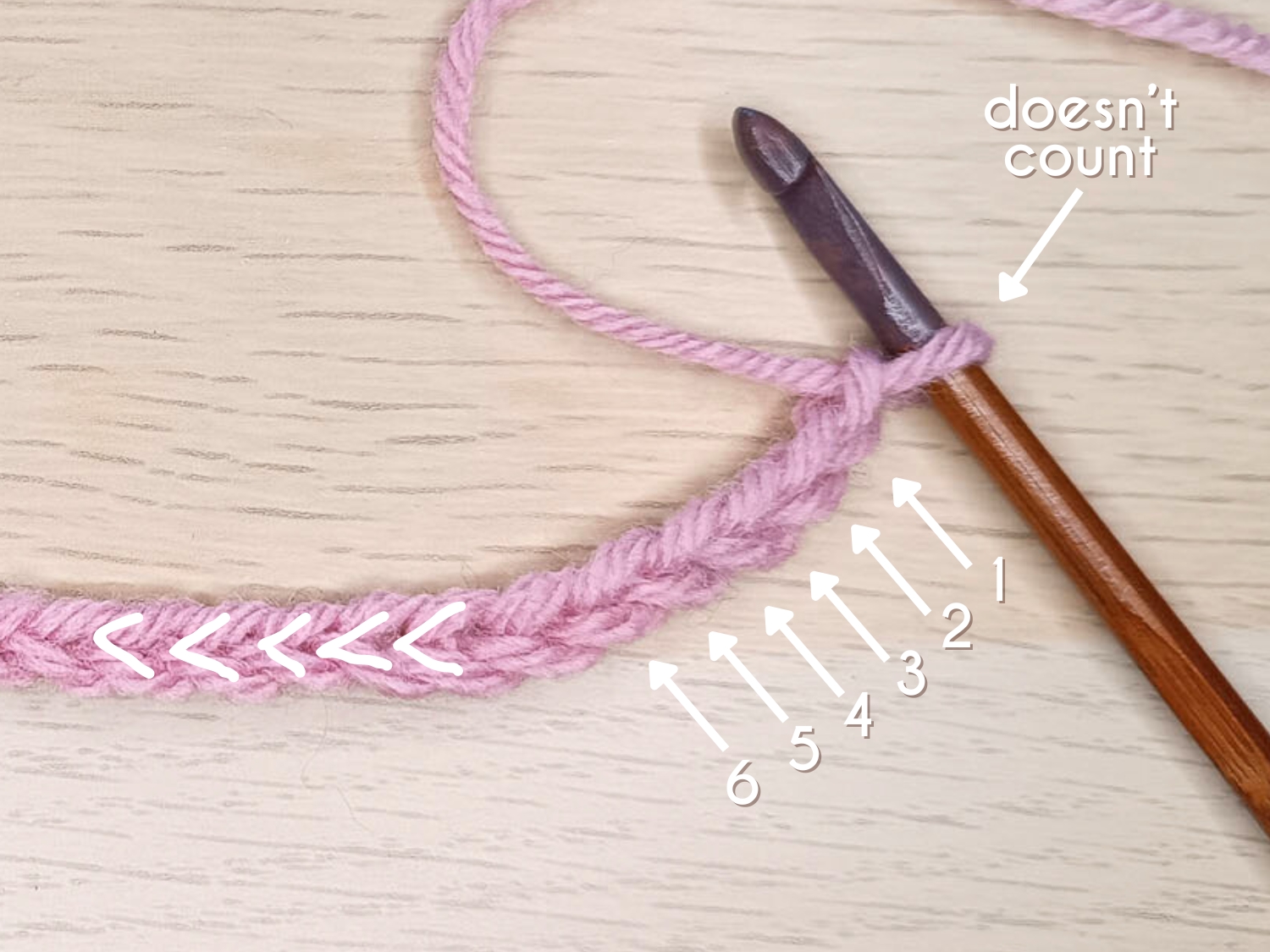How to crochet a zigzag stitch with a crochet hook.